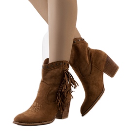 PA1 Botas cowboy marrones con flecos de Ophelia marrón