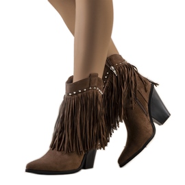 PA1 Bota cowboy marrón con flecos Zanco