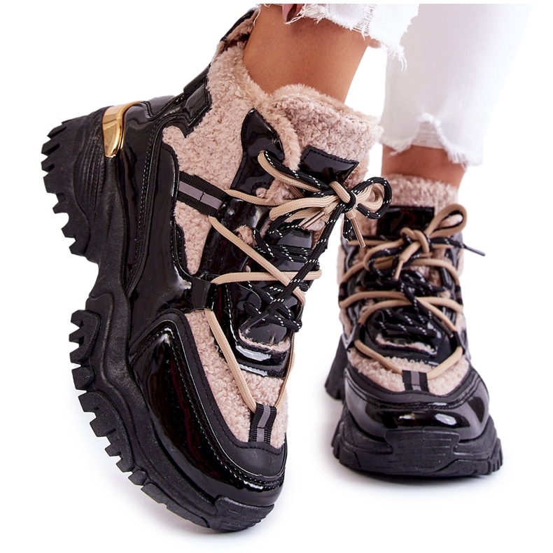 PM1 Botas Insuladas Deportivas Mujer Negras y Beige Edora negro