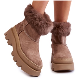 Botas De Nieve Mujer Ante Beige Oscuro Ann