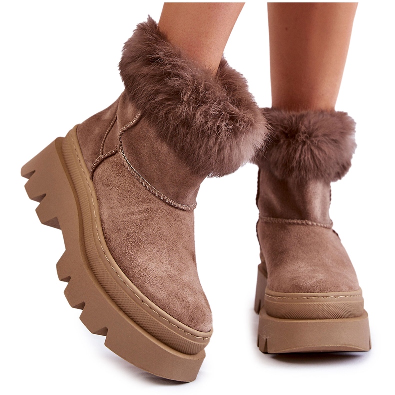 Botas De Nieve Mujer Ante Beige Oscuro Ann