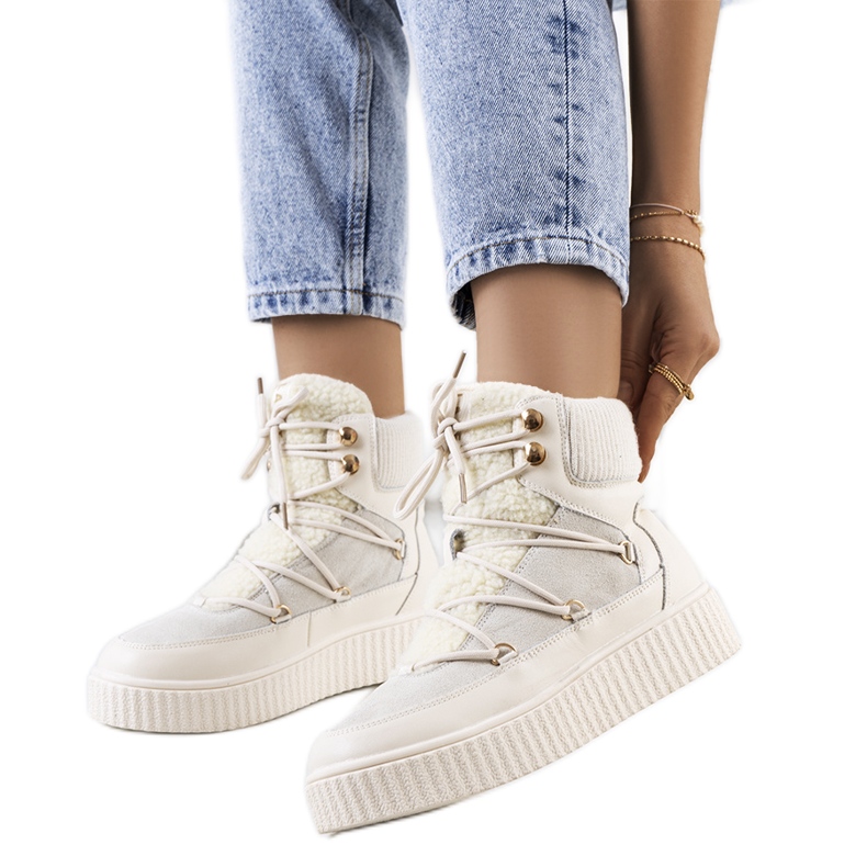 PA1 Botas de nieve beige de mujer de Laursen crudo