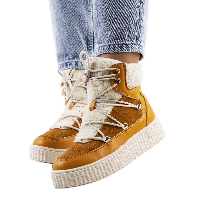 Botas de nieve mostaza para mujer de Laursen naranja Botas de nieve mostaza para mujer de Laursen naranja