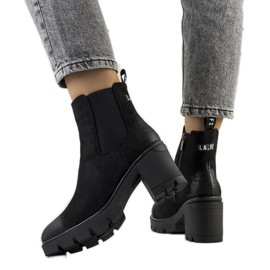 Botas de tacón en ante negras de Svelte negro