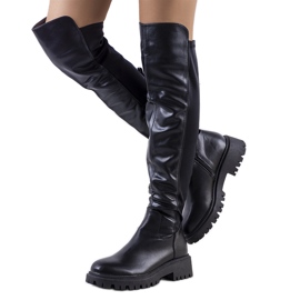 PA1 Botas negras en la plataforma Khadim negro