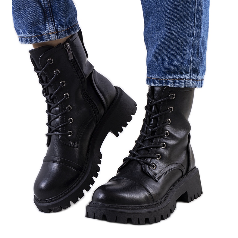 PA1 Botas de montaña negras con suela alta Rukit negro