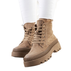 Deportivas Devost de ante ecológico marrón beige
