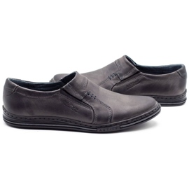 Polbut Zapatos de hombre cómodos fabricados en piel 334, gris.