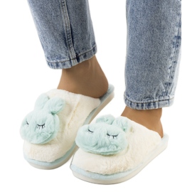 PA1 Pantuflas azules con conejito Rabbit blanco multicolor
