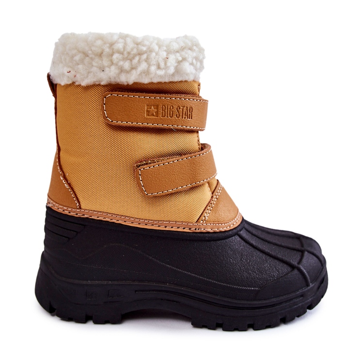 Botas De Nieve Para Niños Con Velcro Big Star KK374237 Camel naranja