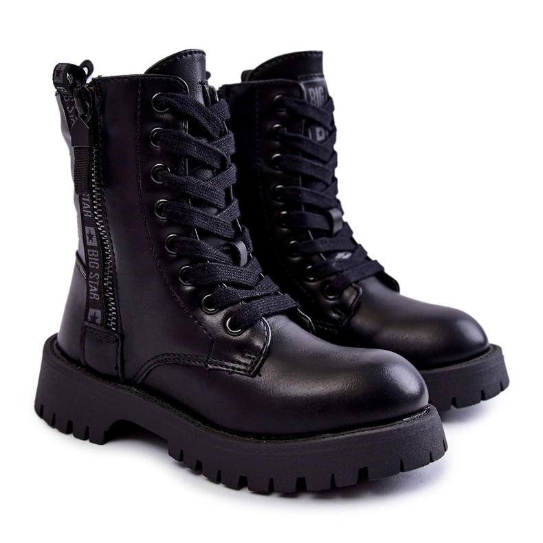 Botas Infantiles Negras Con Cremallera Big Star KK374136 negro