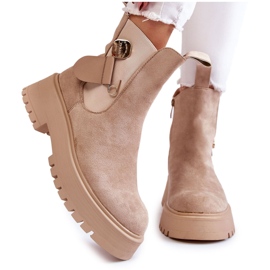 PS1 Botas Cálidas Ante Workers Beige Magnis