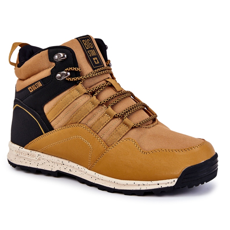Zapatos de trekking cálidos para hombres Big Star KK174373 Camel negro