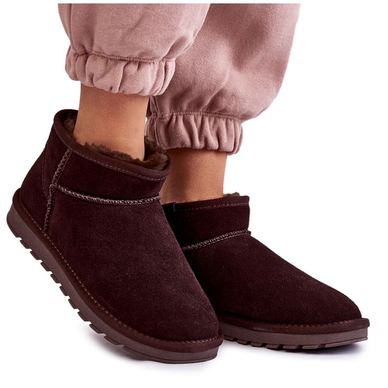 Botas De Nieve Bajas De Ante Para Mujer Marrón Shelie