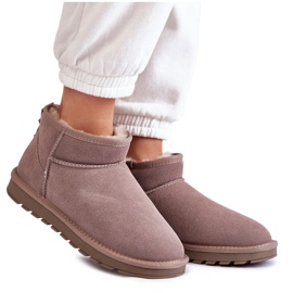 Botas De Nieve Bajas De Ante Para Mujer Grey Shelie beige