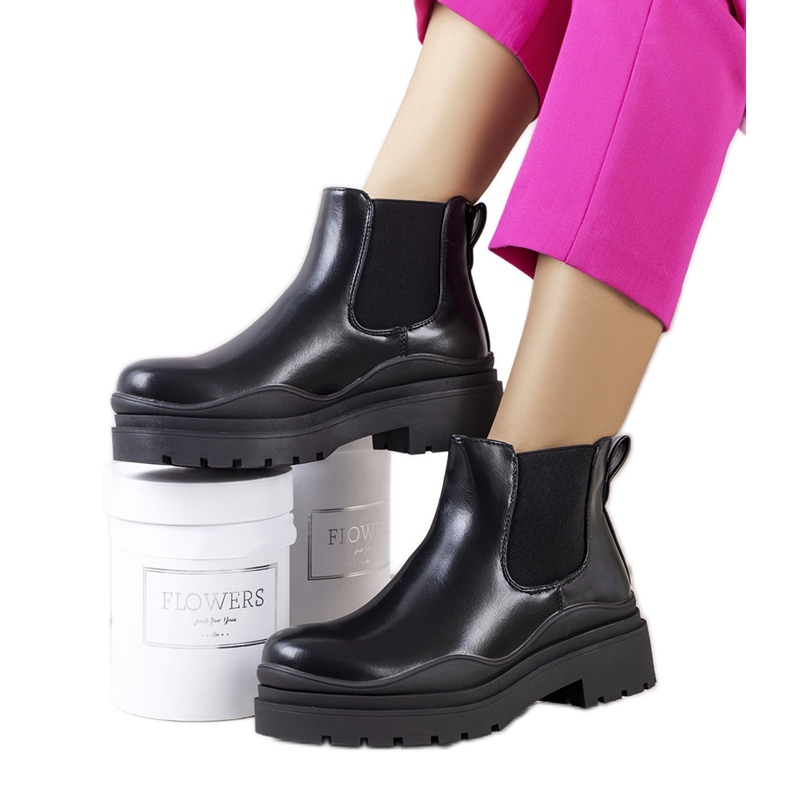 PA1 Botas negras en la plataforma Gaffney negro