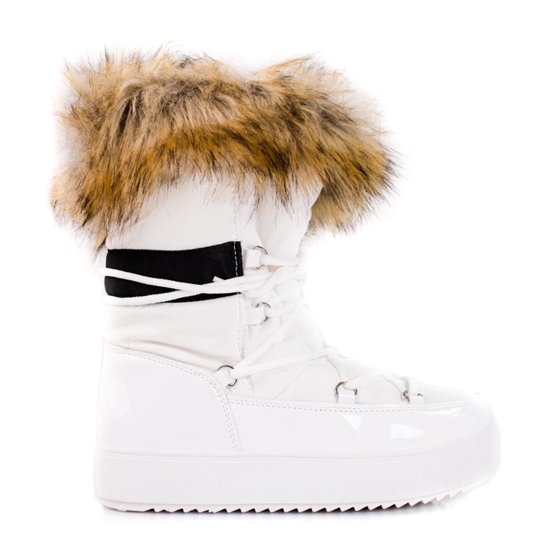 Botas de nieve de mujer con plataforma y pelo Shelovet blanco