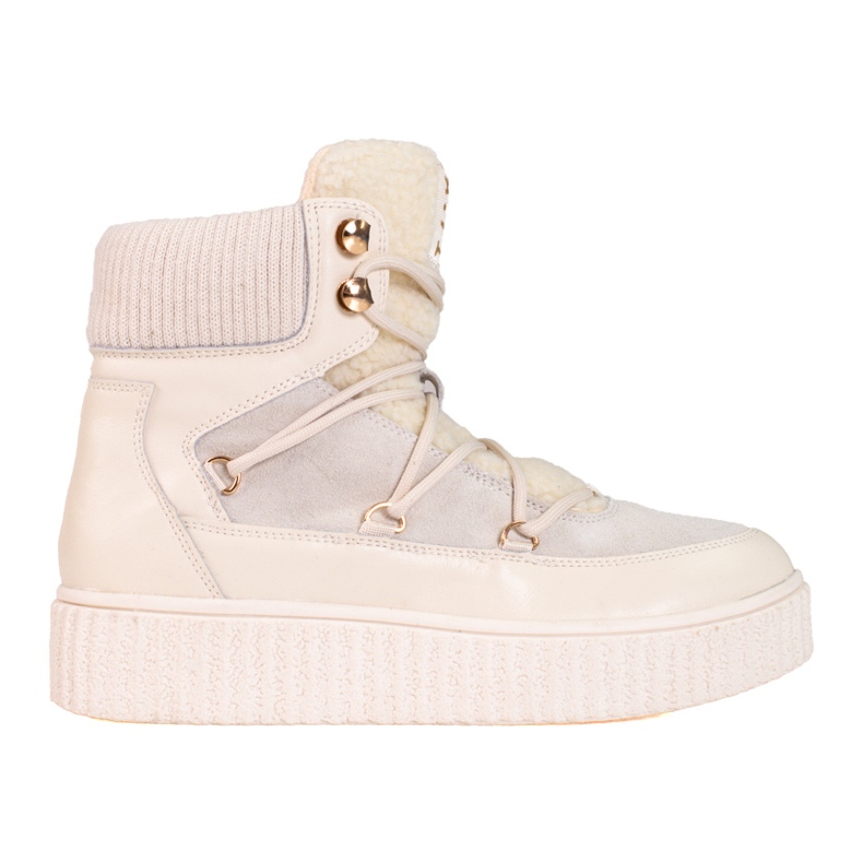 Botines mujer piel blanca Shelovet con plataforma blanco