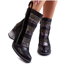 Botas Altas Mujer en Piel Maciejka 05647-01 Negro gris