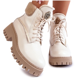 PL5 Botas Cazadoras Mujer Piel Beige Claro Vergo