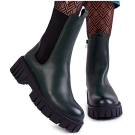 Sergio Leone Botas De Mujer De Cuero En La Plataforma De Bente Verde