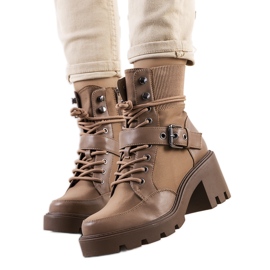 PA1 Zapatos tacón Messina marrón beige