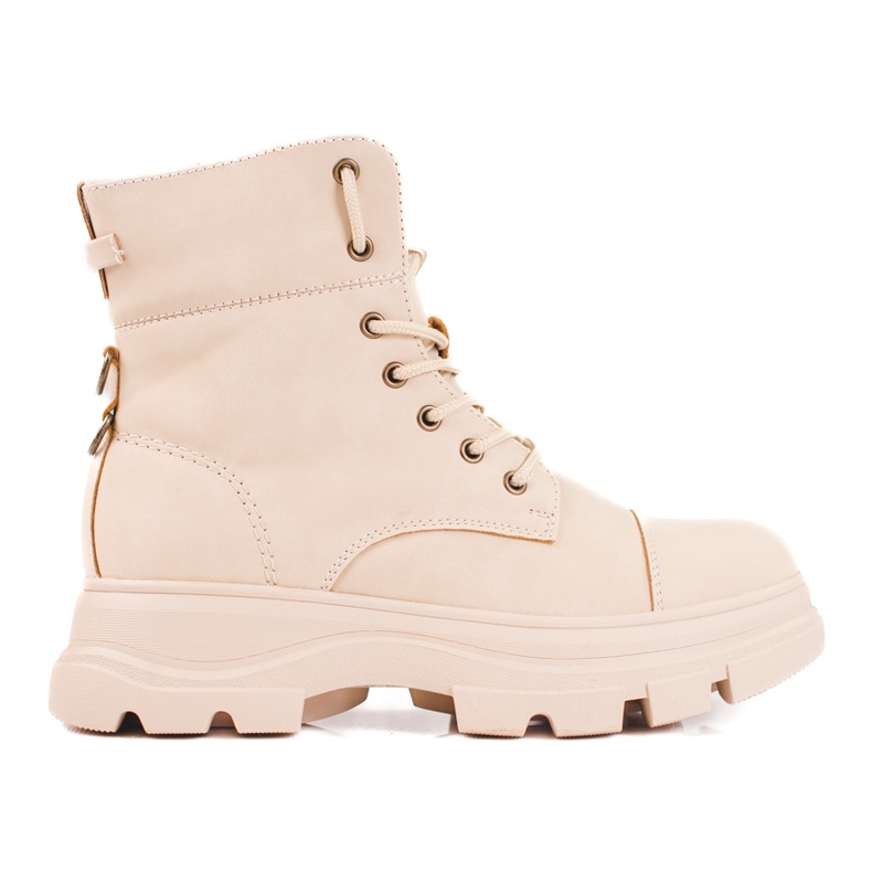 Botas de montaña para mujer en la plataforma Shelovet beige.