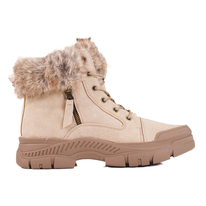 Botas de mujer beige con pelo Shelovet