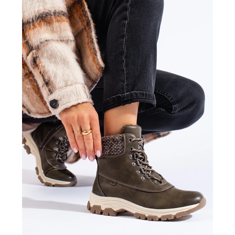 Botas de plataforma de mujer marrones verde Botas de plataforma de mujer marrones verde