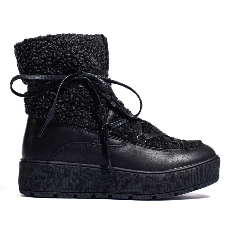 Botas de nieve de plataforma negras para mujer negro