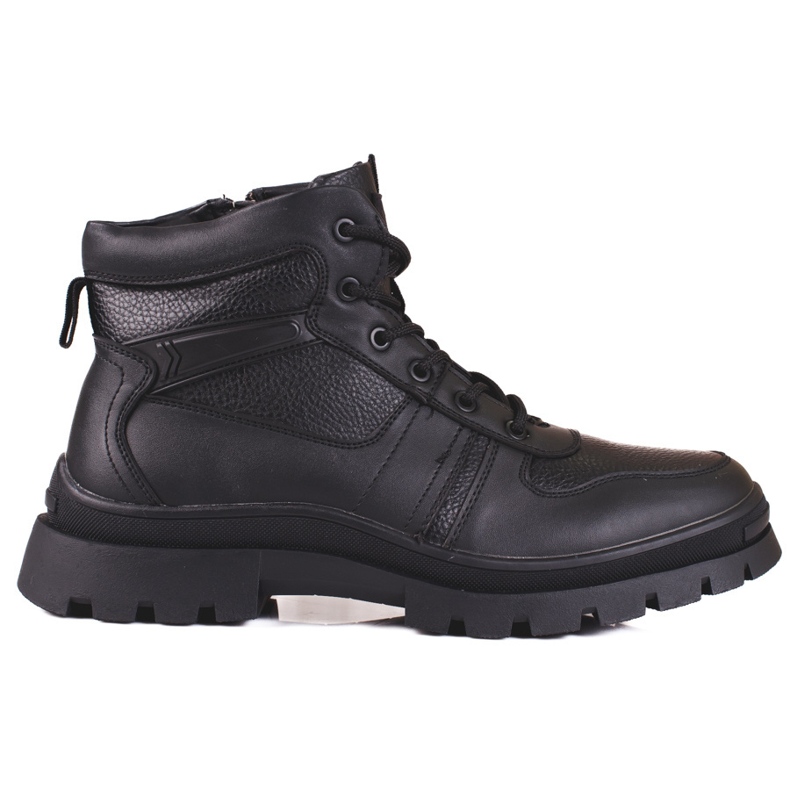 SHELOVET Botas de invierno para hombre con aislamiento de piel. negro