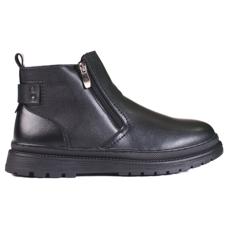 SHELOVET Botas altas de hombre negras con cremallera negro