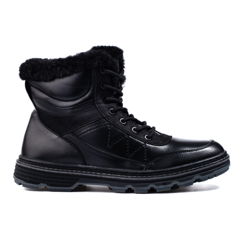 SHELOVET Botas de invierno para hombre con aislamiento de piel. negro