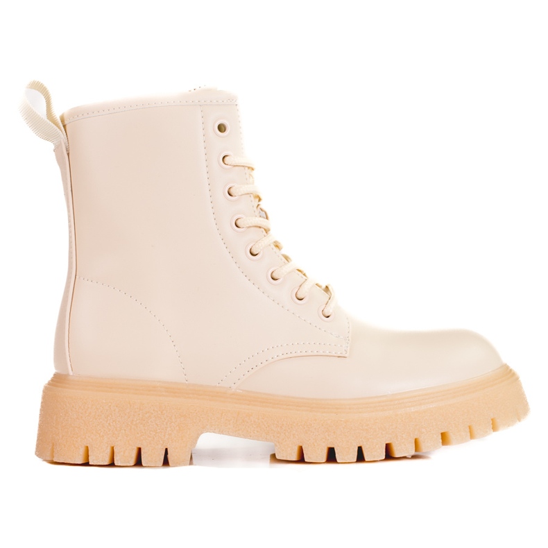 Botas de mujer beige con cremallera Shelovet