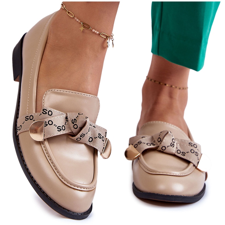 WS1 Mocasines Mujer Piel Lazo Dayes Beige