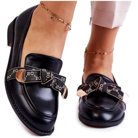 WS1 Mocasines De Mujer De Piel Con Lazo Dayes Negro WS1 Mocasines De Mujer De Piel Con Lazo Dayes Negro