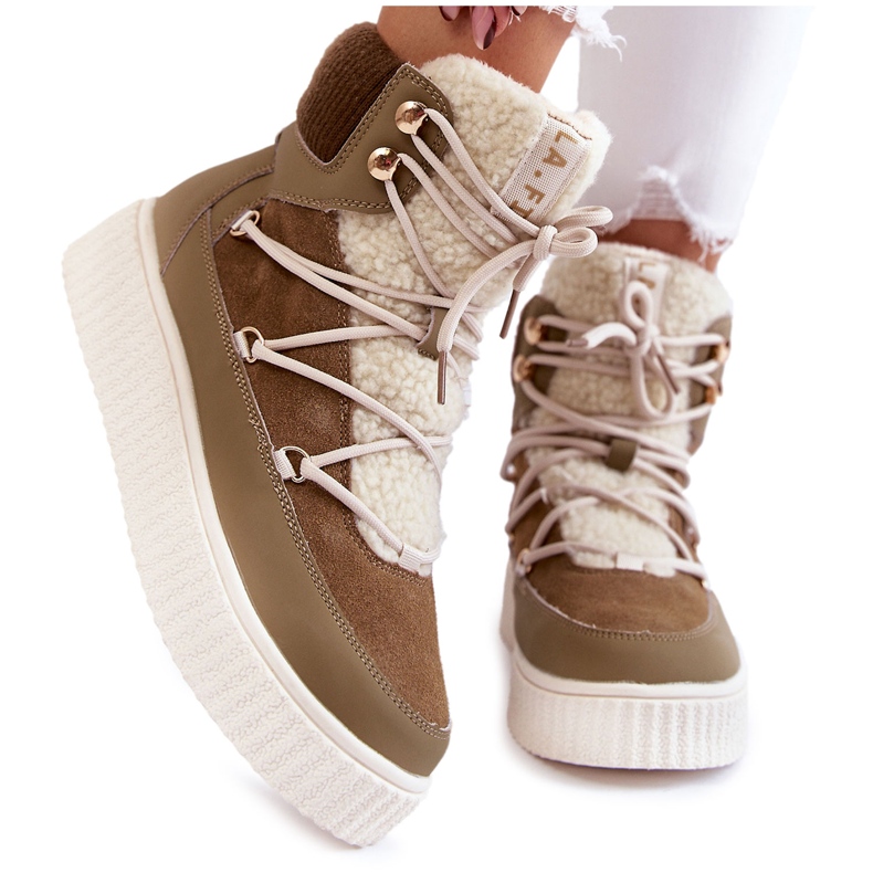 PL4 Botas de Nieve Mujer La.Fi 280072KH-QN Marrón-Verde