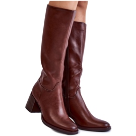 Sergio Leone Botas Mujer De Piel Con Tacón Marrón Bremo Sergio Leone Botas Mujer De Piel Con Tacón Marrón Bremo