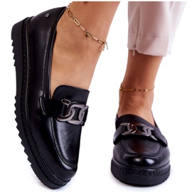 Vinceza Mocasines De Piel Sobre La Plataforma Black Abisso negro