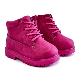 Botas Infantiles De Aviador Con Cremalleras Fucsia Dexter rosado