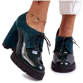 PA2 Botas lacadas de gamuza de moda en la plataforma Green Carisa verde