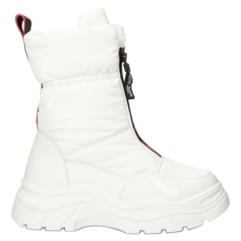 Botas de nieve de mujeres blancas aisladas con pelaje en el control deslizante Filippo DBT4236 blanco