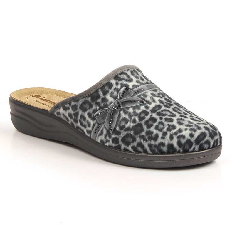 Cómodas zapatillas de estar por casa mujer Inblu estampado leopardo gris