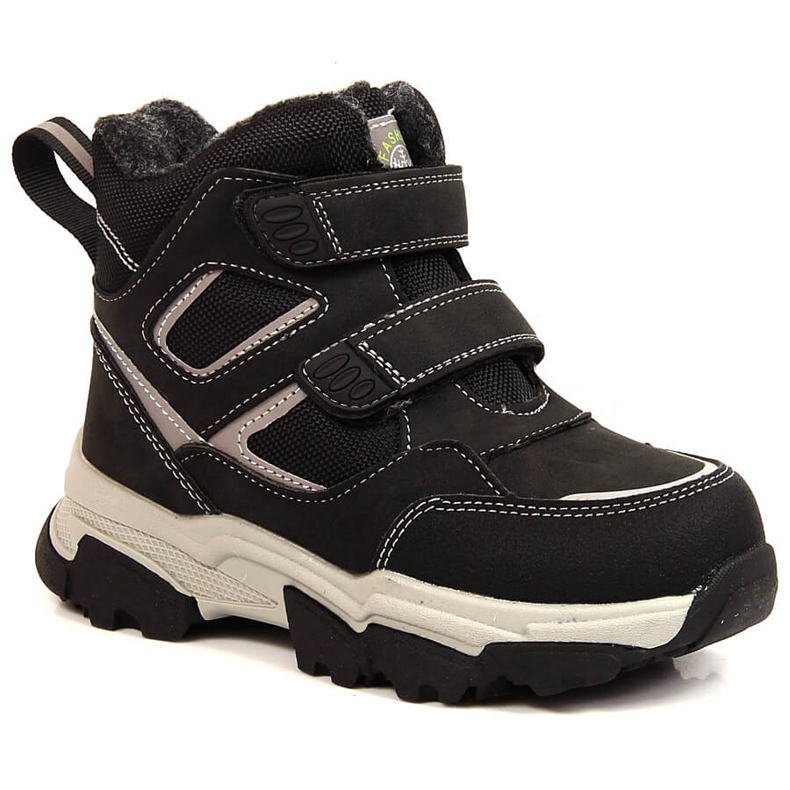 News Botas de invierno para niño, con aislamiento de lana de oveja, negras negro