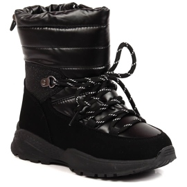 News Botas de nieve para niña con aislamiento de lana de oveja negras negro