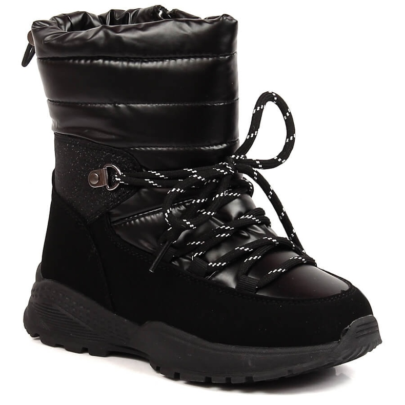 News Botas de nieve para niña con aislamiento de lana de oveja negras negro