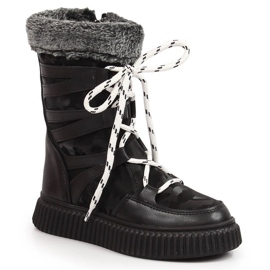 Zapatos niña Potocki negros con pelo