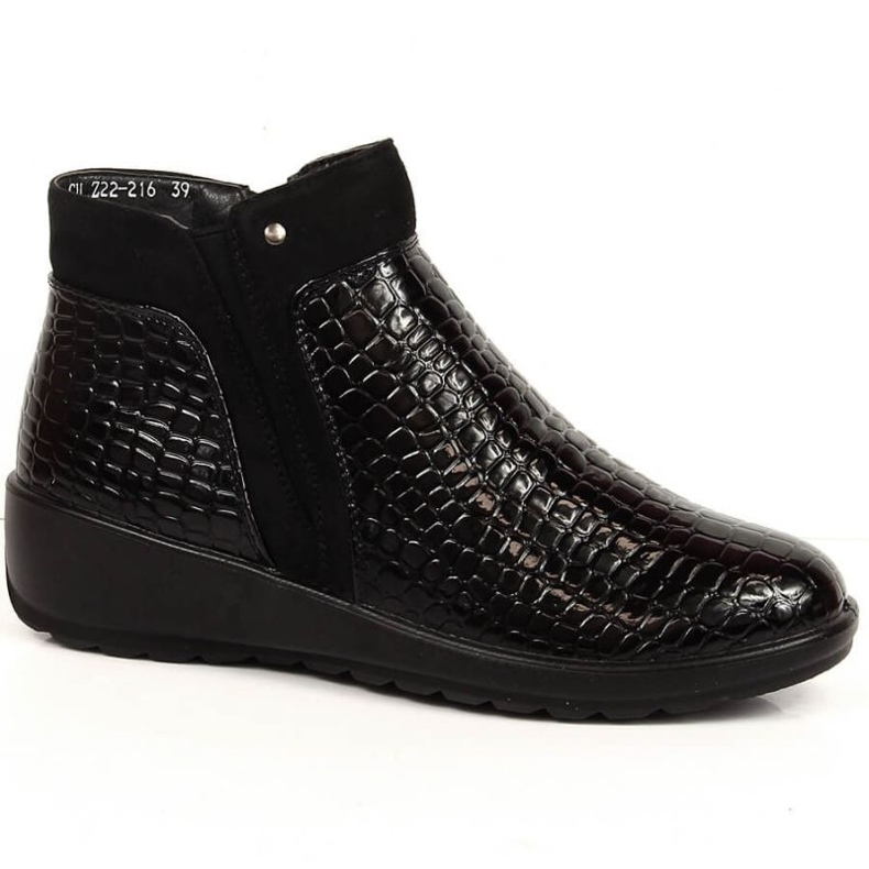 Botas cuña, crochet aislado T.Sokolski W SCA176A negro