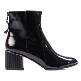 Botines mujer charol negro