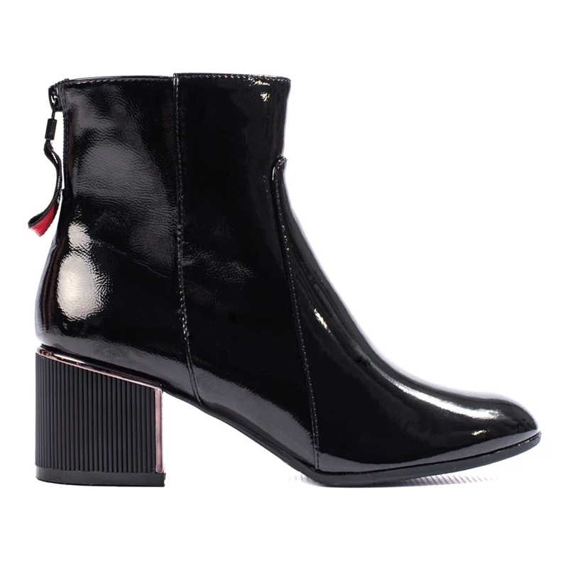 Botines mujer charol negro